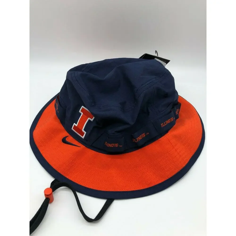 Nike Football Drawstring Bucket Hat Blue/Orange Adult Unisex M CT0268 419